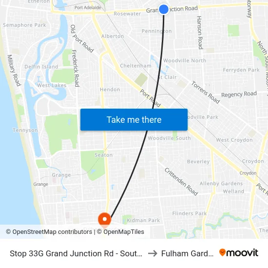 Stop 33G Grand Junction Rd - South side to Fulham Gardens map