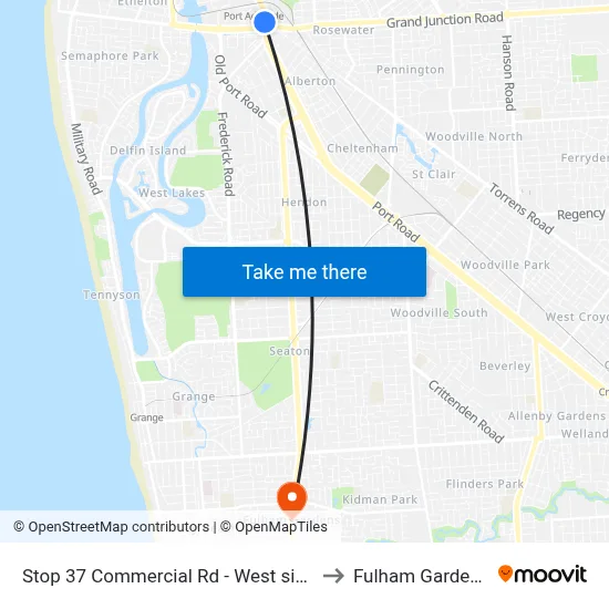 Stop 37 Commercial Rd - West side to Fulham Gardens map