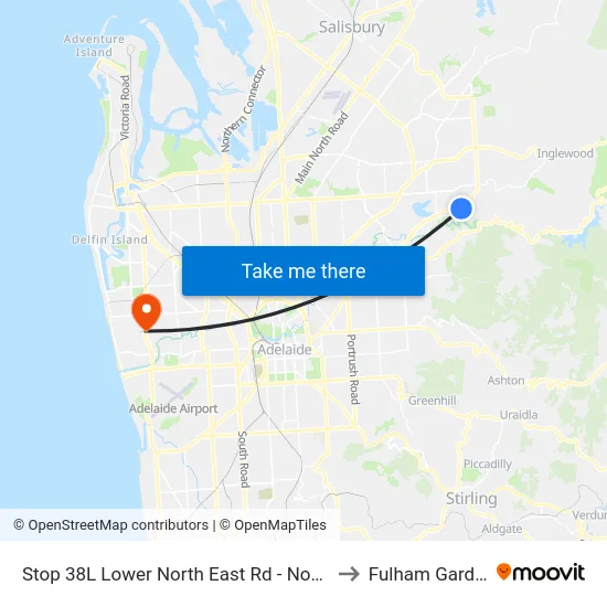 Stop 38L Lower North East Rd - North side to Fulham Gardens map