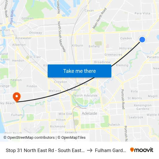 Stop 31 North East Rd - South East side to Fulham Gardens map