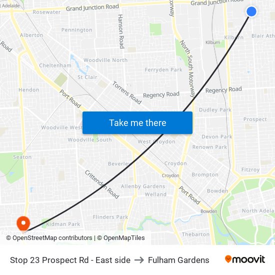 Stop 23 Prospect Rd - East side to Fulham Gardens map