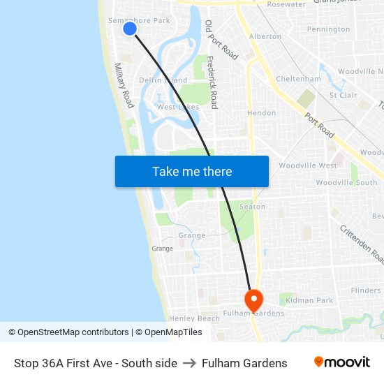 Stop 36A First Ave - South side to Fulham Gardens map