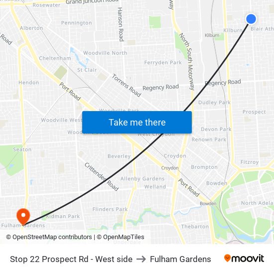 Stop 22 Prospect Rd - West side to Fulham Gardens map