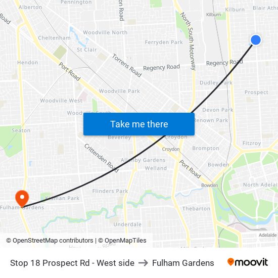 Stop 18 Prospect Rd - West side to Fulham Gardens map