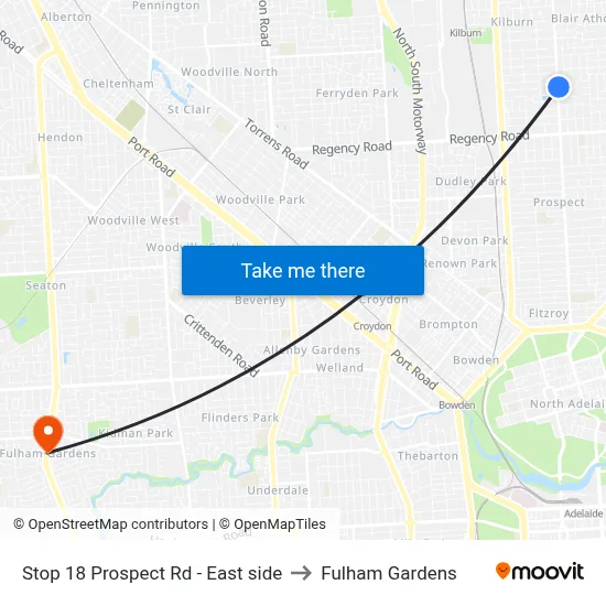 Stop 18 Prospect Rd - East side to Fulham Gardens map