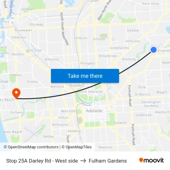 Stop 25A Darley Rd - West side to Fulham Gardens map