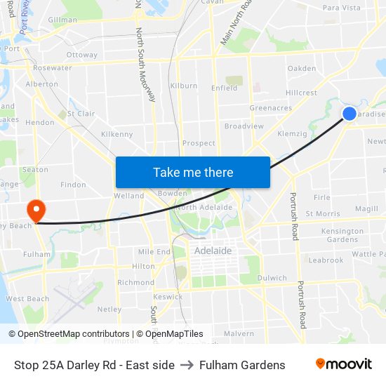 Stop 25A Darley Rd - East side to Fulham Gardens map