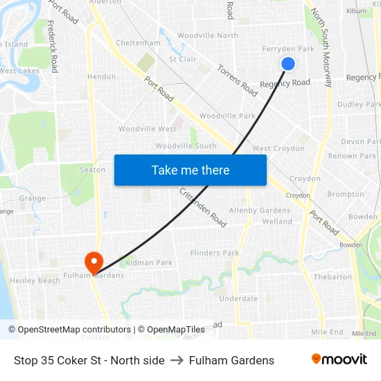 Stop 35 Coker St - North side to Fulham Gardens map