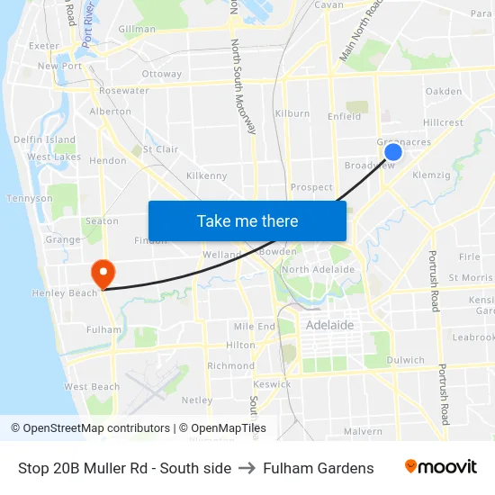 Stop 20B Muller Rd - South side to Fulham Gardens map