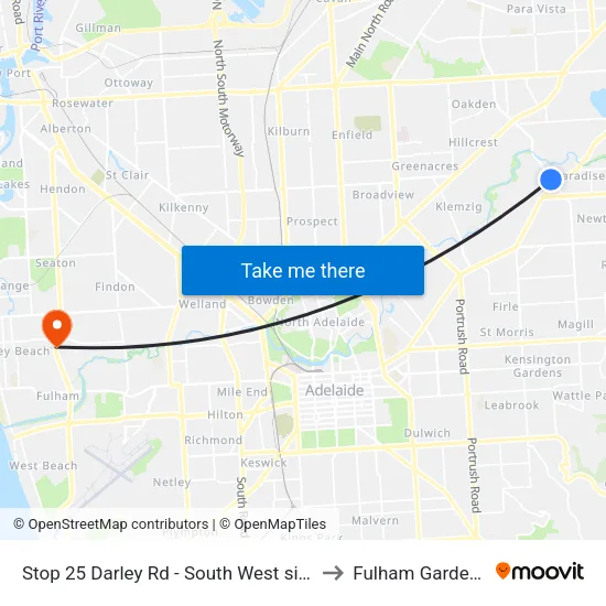 Stop 25 Darley Rd - South West side to Fulham Gardens map