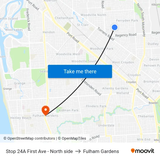 Stop 24A First Ave - North side to Fulham Gardens map