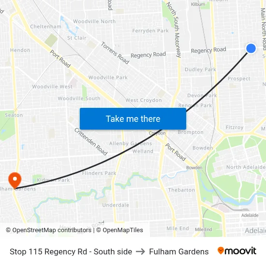 Stop 115 Regency Rd - South side to Fulham Gardens map