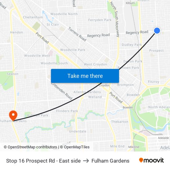 Stop 16 Prospect Rd - East side to Fulham Gardens map