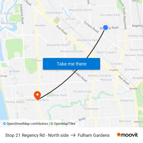 Stop 21 Regency Rd - North side to Fulham Gardens map