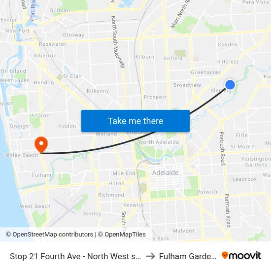 Stop 21 Fourth Ave - North West side to Fulham Gardens map