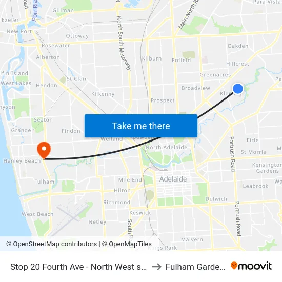 Stop 20 Fourth Ave - North West side to Fulham Gardens map