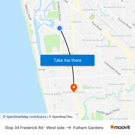 Stop 34 Frederick Rd - West side to Fulham Gardens map