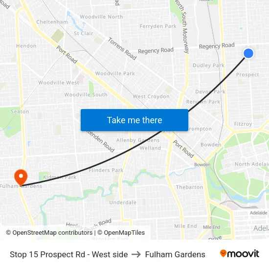 Stop 15 Prospect Rd - West side to Fulham Gardens map
