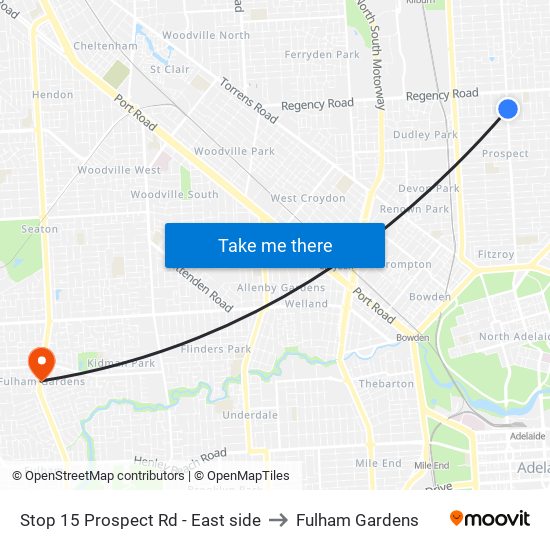 Stop 15 Prospect Rd - East side to Fulham Gardens map