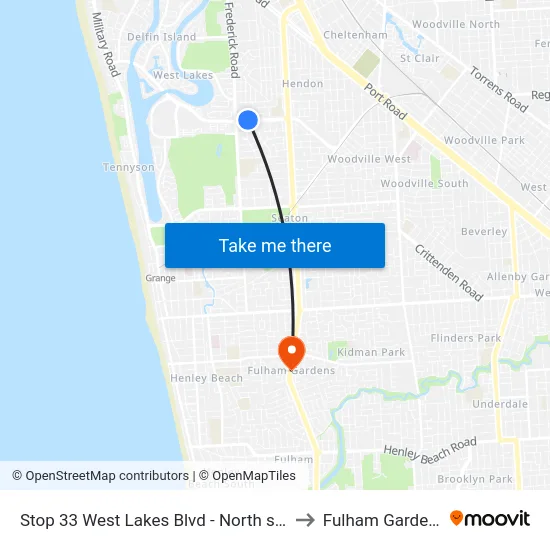 Stop 33 West Lakes Blvd - North side to Fulham Gardens map