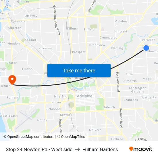 Stop 24 Newton Rd - West side to Fulham Gardens map