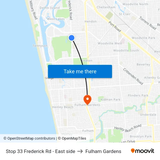 Stop 33 Frederick Rd - East side to Fulham Gardens map