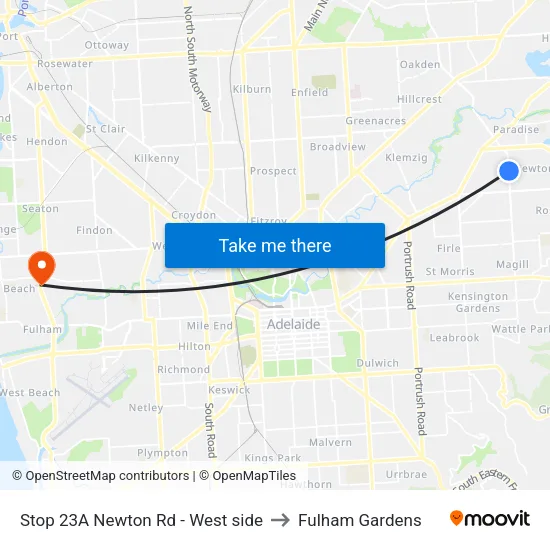 Stop 23A Newton Rd - West side to Fulham Gardens map