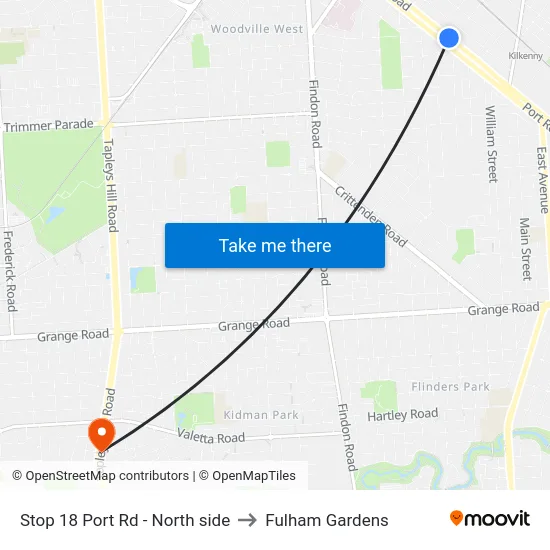 Stop 18 Port Rd - North side to Fulham Gardens map