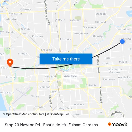 Stop 23 Newton Rd - East side to Fulham Gardens map