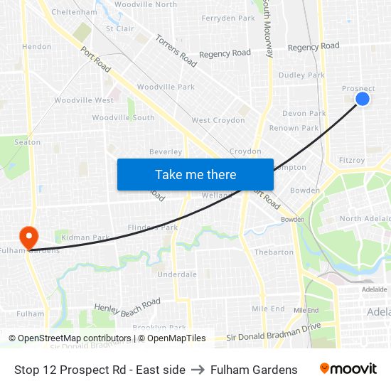 Stop 12 Prospect Rd - East side to Fulham Gardens map