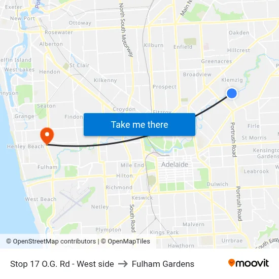 Stop 17 O.G. Rd - West side to Fulham Gardens map
