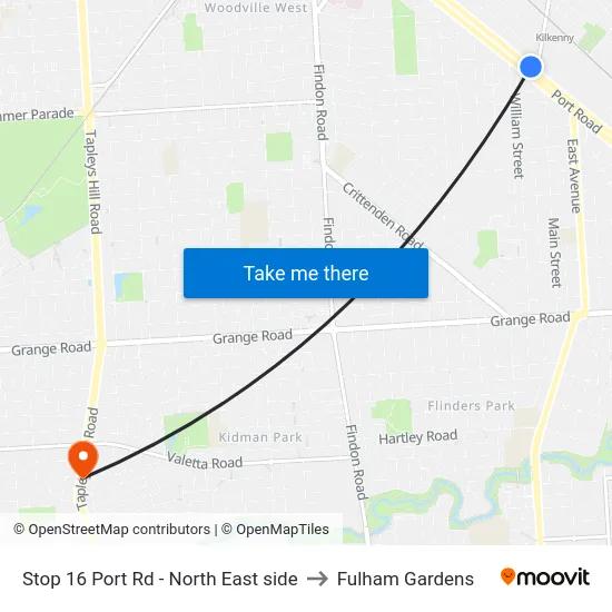 Stop 16 Port Rd - North East side to Fulham Gardens map