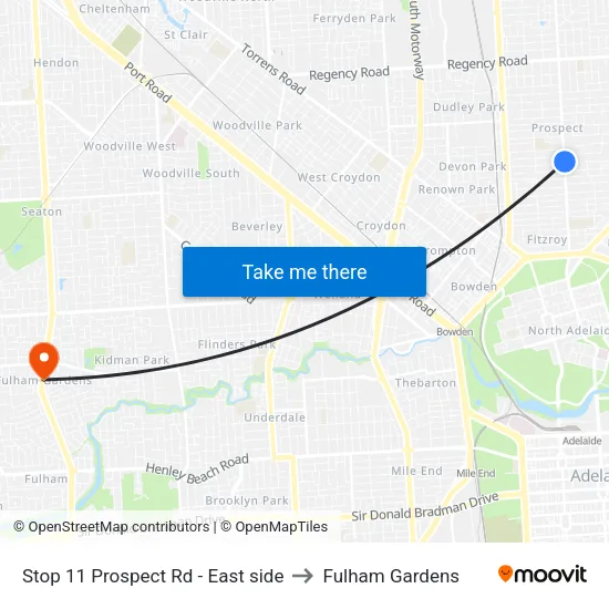 Stop 11 Prospect Rd - East side to Fulham Gardens map