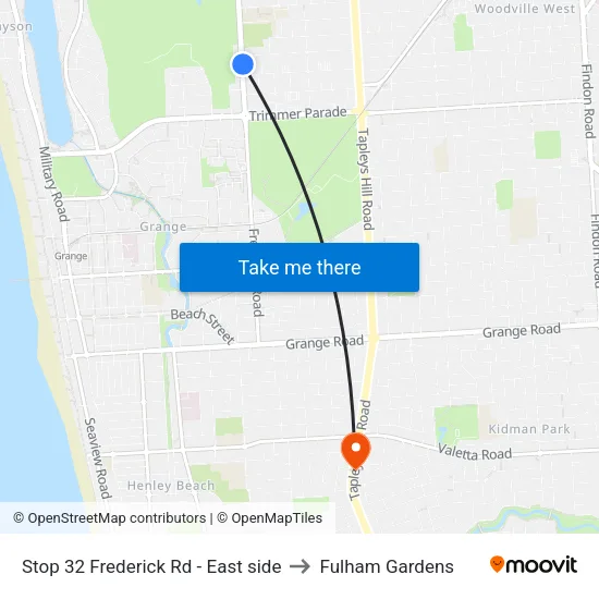 Stop 32 Frederick Rd - East side to Fulham Gardens map