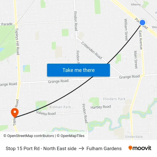 Stop 15 Port Rd - North East side to Fulham Gardens map