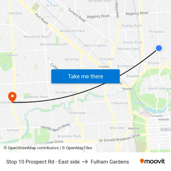 Stop 10 Prospect Rd - East side to Fulham Gardens map
