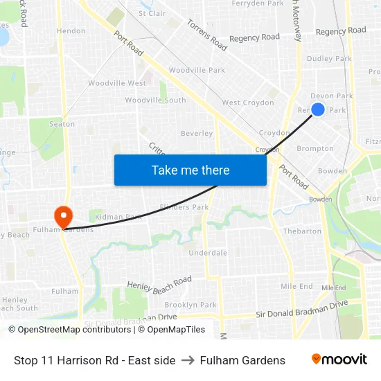 Stop 11 Harrison Rd - East side to Fulham Gardens map