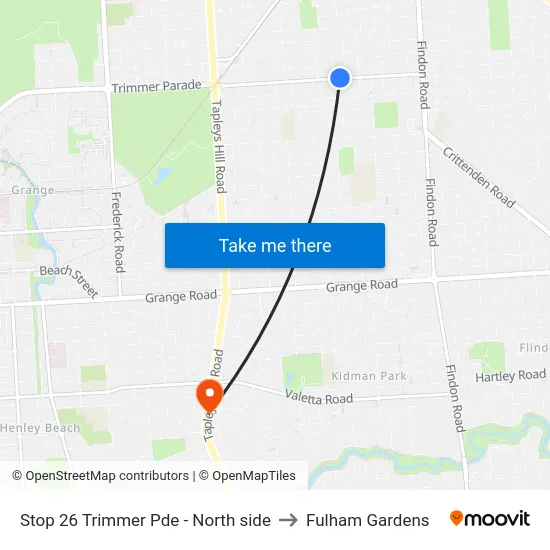Stop 26 Trimmer Pde - North side to Fulham Gardens map