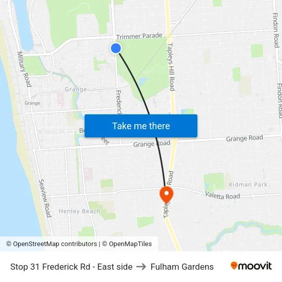 Stop 31 Frederick Rd - East side to Fulham Gardens map