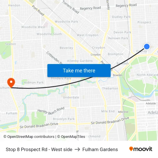Stop 8 Prospect Rd - West side to Fulham Gardens map