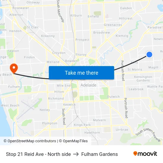 Stop 21 Reid Ave - North side to Fulham Gardens map