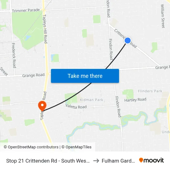 Stop 21 Crittenden Rd - South West side to Fulham Gardens map