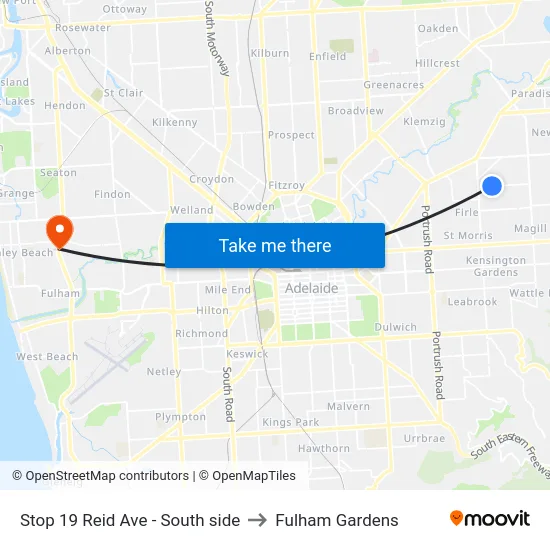 Stop 19 Reid Ave - South side to Fulham Gardens map