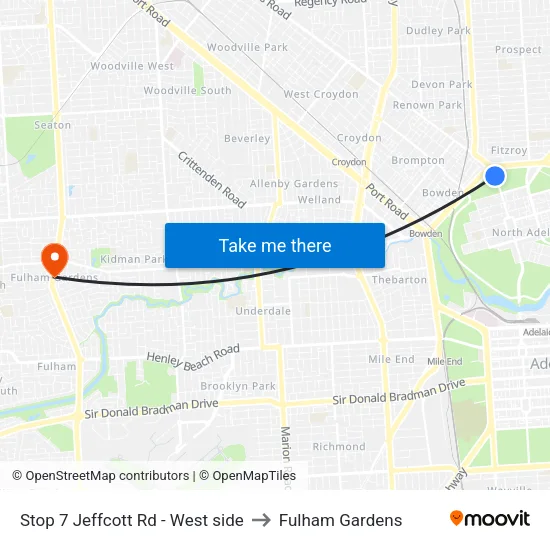 Stop 7 Jeffcott Rd - West side to Fulham Gardens map