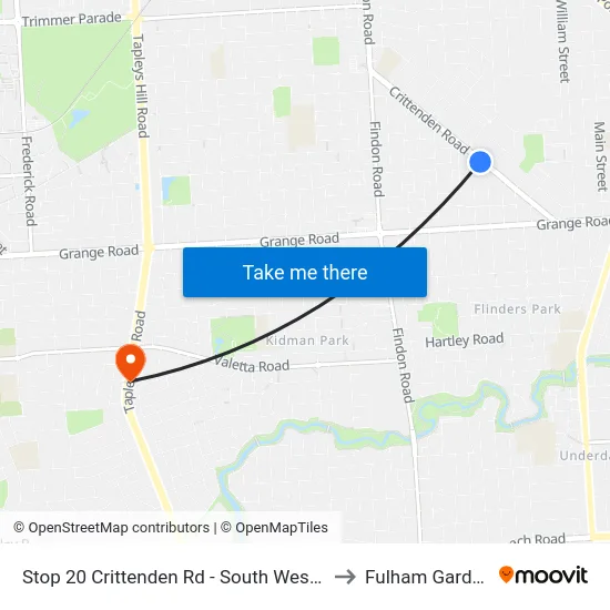 Stop 20 Crittenden Rd - South West side to Fulham Gardens map