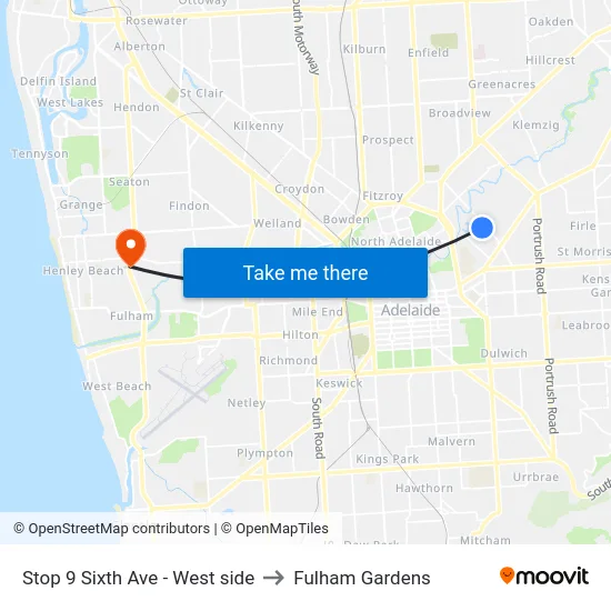 Stop 9 Sixth Ave - West side to Fulham Gardens map