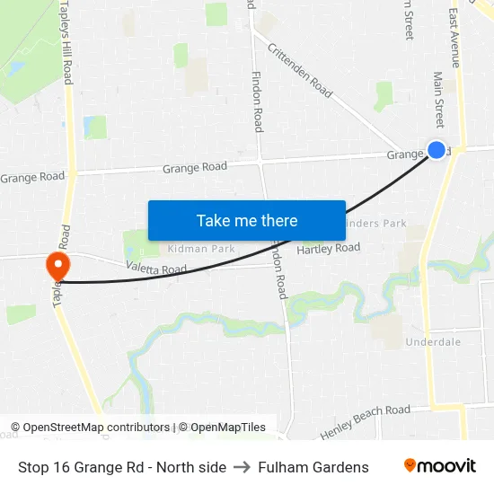 Stop 16 Grange Rd - North side to Fulham Gardens map