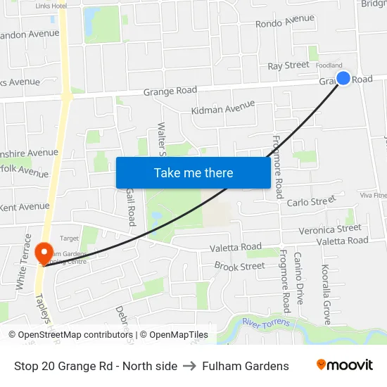 Stop 20 Grange Rd - North side to Fulham Gardens map