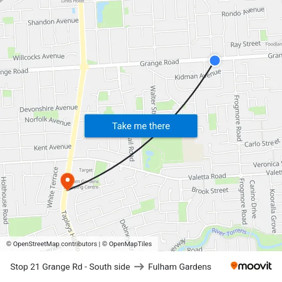 Stop 21 Grange Rd - South side to Fulham Gardens map