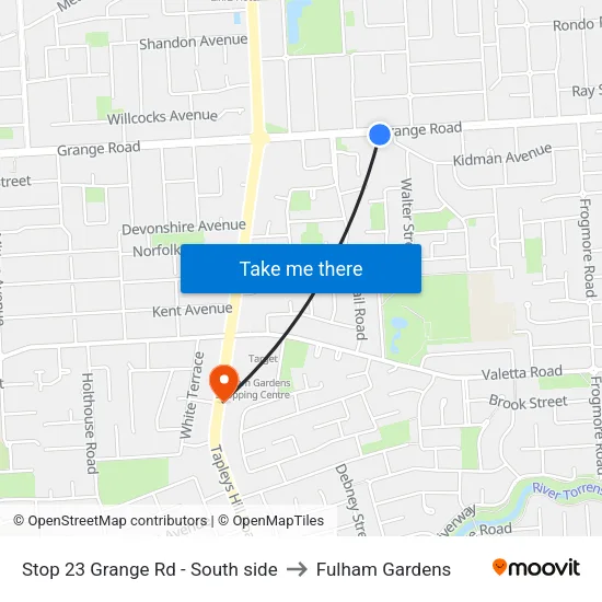 Stop 23 Grange Rd - South side to Fulham Gardens map